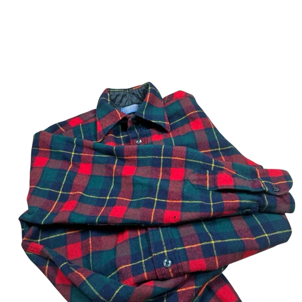 Vintage Pendleton Wool 70s 80s 90s Plaid Flannel Button Up Shirt M‎